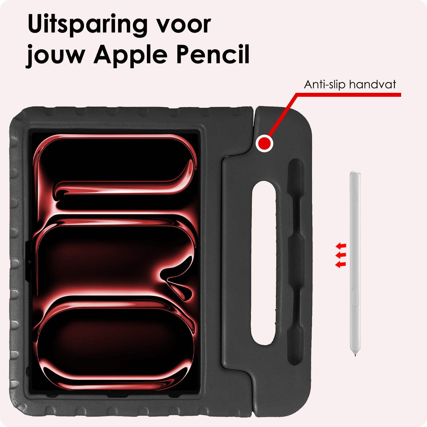 NoXx iPad Pro 13 inch 2024 Hoes Kinder Hoesje Kids Case Cover Kids Proof Met 2x Screenprotector - iPad Pro 13 inch 2024 Kinder Hoes - Zwart