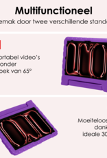 NoXx iPad Pro 13 inch 2024 Hoes Kinder Hoesje Kids Case Cover Kids Proof Met 2x Screenprotector - iPad Pro 13 inch 2024 Kinder Hoes - Paars