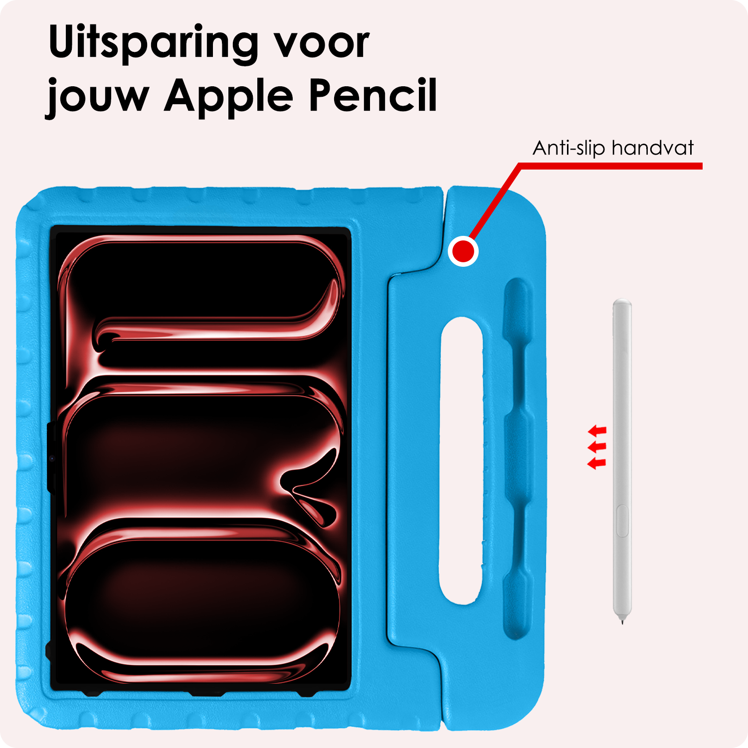 NoXx iPad Pro 13 inch 2024 Hoes Kinder Hoesje Kids Case Cover Kids Proof Met 2x Screenprotector - iPad Pro 13 inch 2024 Kinder Hoes - Licht Blauw