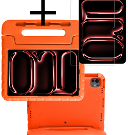 NoXx NoXx iPad Pro 2024 (13 inch) Kinderhoes Met Screenprotector - Oranje