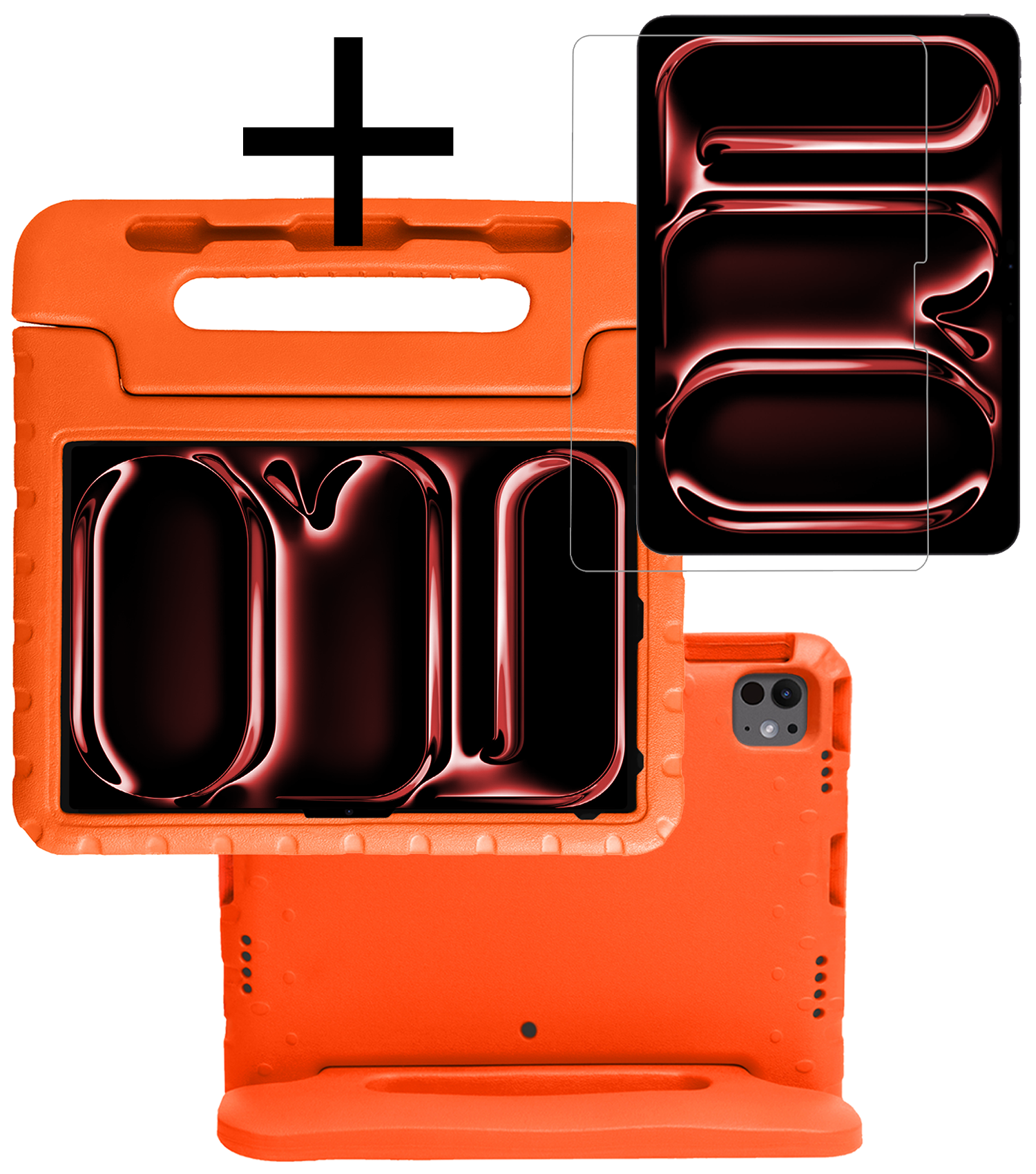 NoXx iPad Pro 13 inch 2024 Hoes Kinder Hoesje Kids Case Cover Kids Proof Met Screenprotector - iPad Pro 13 inch 2024 Kinder Hoes - Oranje