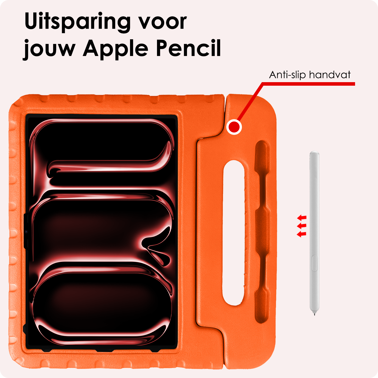 NoXx iPad Pro 13 inch 2024 Hoes Kinder Hoesje Kids Case Cover Kids Proof Met Screenprotector - iPad Pro 13 inch 2024 Kinder Hoes - Oranje