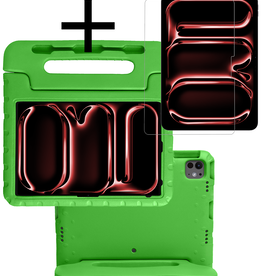 NoXx NoXx iPad Pro 2024 (13 inch) Kinderhoes Met Screenprotector - Groen