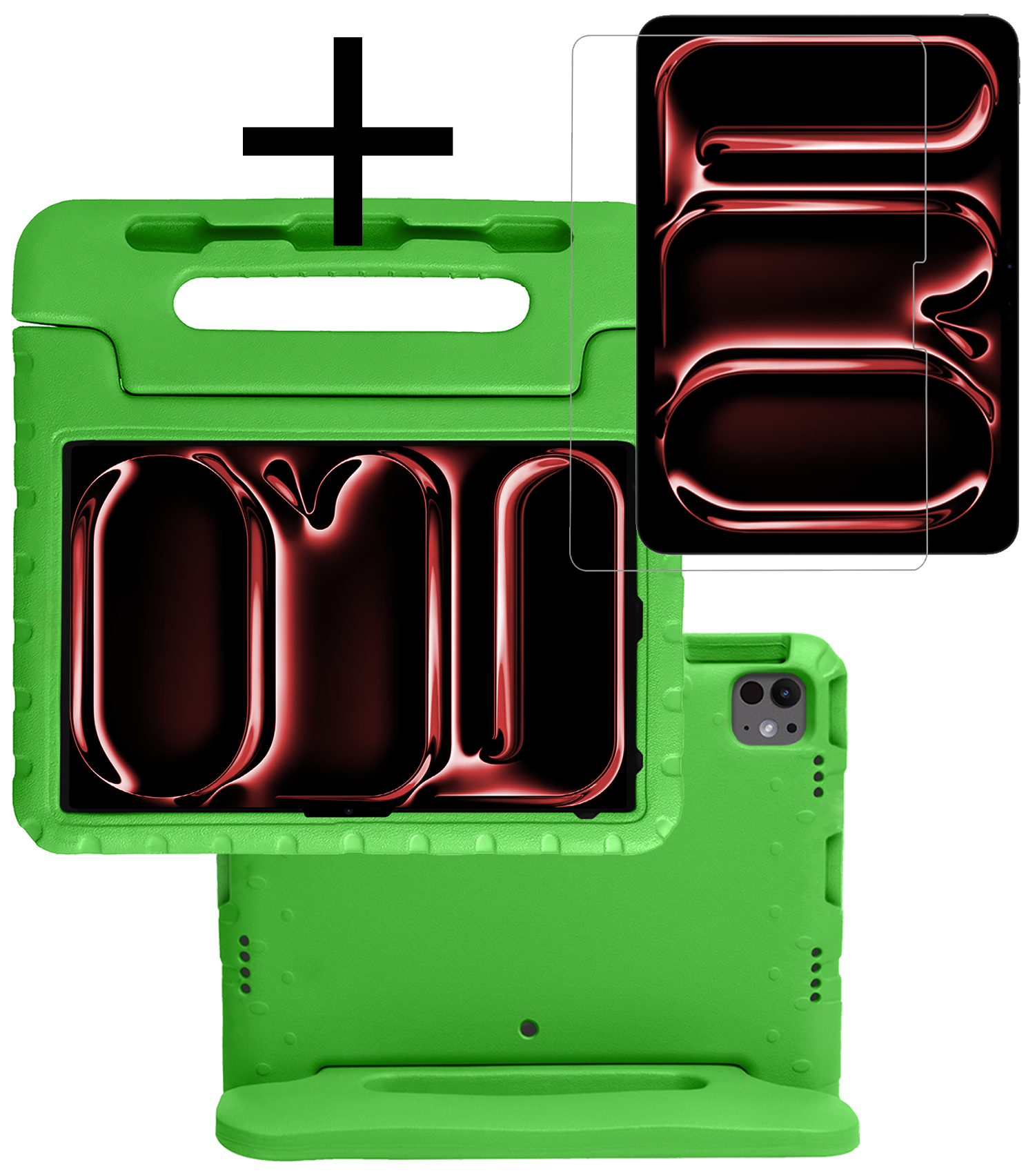NoXx iPad Pro 13 inch 2024 Hoes Kinder Hoesje Kids Case Cover Kids Proof Met Screenprotector - iPad Pro 13 inch 2024 Kinder Hoes - Groen