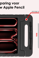 NoXx iPad Pro 13 inch 2024 Hoes Kinder Hoesje Kids Case Cover Kids Proof - iPad Pro 13 inch 2024 Kinder Hoes - Zwart