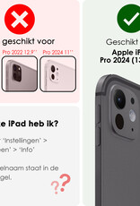 NoXx iPad Pro 13 inch 2024 Hoes Kinder Hoesje Kids Case Cover Kids Proof - iPad Pro 13 inch 2024 Kinder Hoes - Zwart