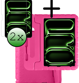 BASEY. BASEY. iPad Pro 2024 (13 inch) Kinderhoes Met 2x Screenprotector - Roze