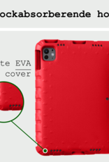 BASEY. iPad Pro 13 inch 2024 Hoes Kinder Hoesje Kids Case Cover Kids Proof Met 2x Screenprotector - iPad Pro 13 inch 2024 Kinder Hoes - Rood