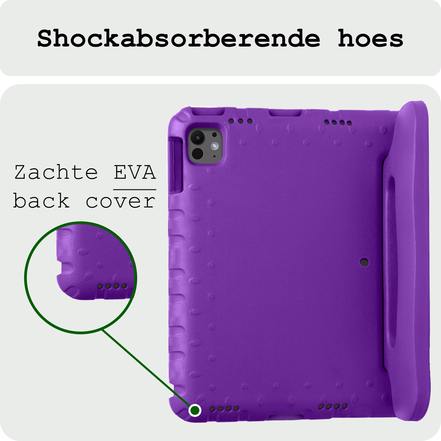 BASEY. iPad Pro 13 inch 2024 Hoes Kinder Hoesje Kids Case Cover Kids Proof Met 2x Screenprotector - iPad Pro 13 inch 2024 Kinder Hoes - Paars