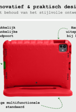 BASEY. iPad Pro 13 inch 2024 Hoes Kinder Hoesje Kids Case Cover Kids Proof Met Screenprotector - iPad Pro 13 inch 2024 Kinder Hoes - Rood