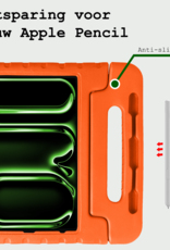 BASEY. iPad Pro 13 inch 2024 Hoes Kinder Hoesje Kids Case Cover Kids Proof Met Screenprotector - iPad Pro 13 inch 2024 Kinder Hoes - Oranje