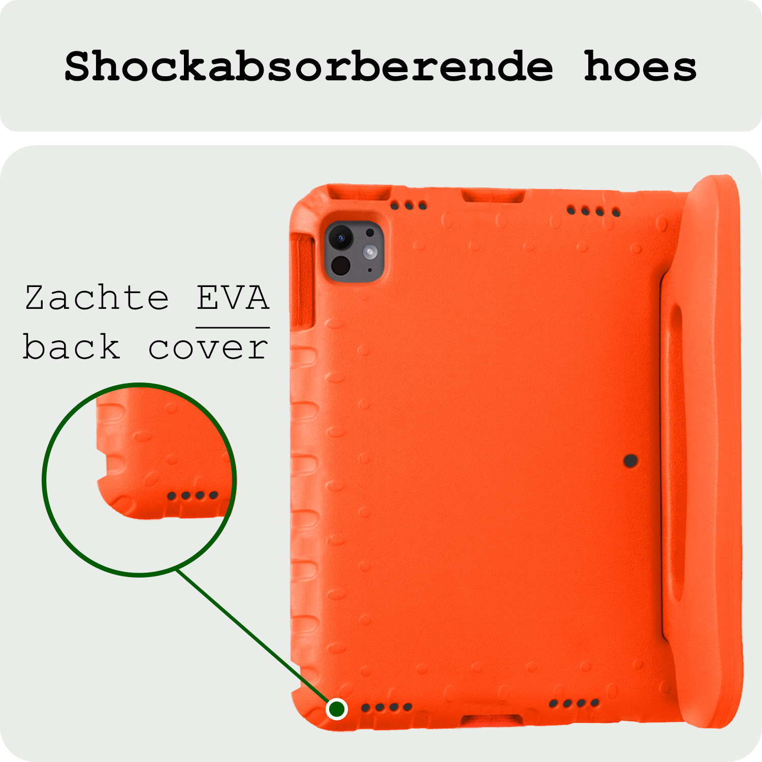 BASEY. iPad Pro 13 inch 2024 Hoes Kinder Hoesje Kids Case Cover Kids Proof Met Screenprotector - iPad Pro 13 inch 2024 Kinder Hoes - Oranje