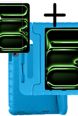 BASEY. iPad Pro 13 inch 2024 Hoes Kinder Hoesje Kids Case Cover Kids Proof Met Screenprotector - iPad Pro 13 inch 2024 Kinder Hoes - Licht Blauw