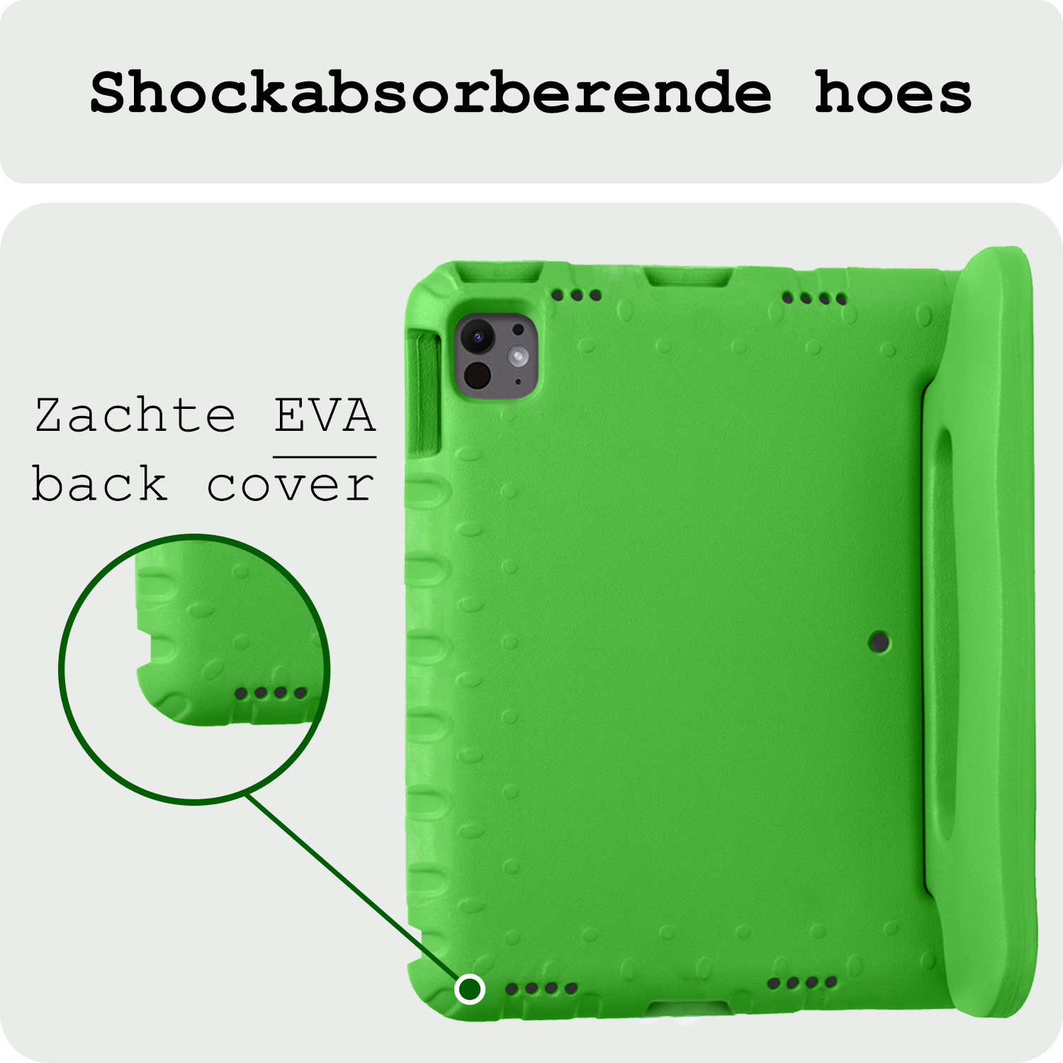 BASEY. iPad Pro 13 inch 2024 Hoes Kinder Hoesje Kids Case Cover Kids Proof - iPad Pro 13 inch 2024 Kinder Hoes - Groen