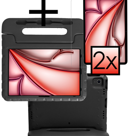 NoXx NoXx iPad Air 6 (13 inch) Kinderhoes Met 2x Screenprotector - Zwart