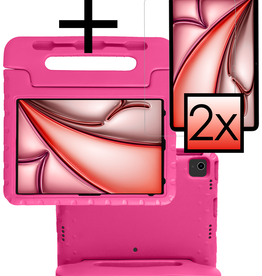 NoXx NoXx iPad Air 6 (13 inch) Kinderhoes Met 2x Screenprotector - Roze