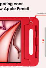 NoXx iPad Air 2024 Hoes Kinder Hoesje Kids Case Cover Kids Proof Met 2x Screenprotector - iPad Air 6 (13 inch) Kinder Hoes - Rood