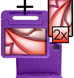 NoXx NoXx iPad Air 6 (13 inch) Kinderhoes Met 2x Screenprotector - Paars