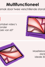 NoXx iPad Air 2024 Hoes Kinder Hoesje Kids Case Cover Kids Proof Met 2x Screenprotector - iPad Air 6 (13 inch) Kinder Hoes - Paars