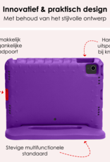 NoXx iPad Air 2024 Hoes Kinder Hoesje Kids Case Cover Kids Proof Met 2x Screenprotector - iPad Air 6 (13 inch) Kinder Hoes - Paars