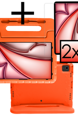 NoXx iPad Air 2024 Hoes Kinder Hoesje Kids Case Cover Kids Proof Met 2x Screenprotector - iPad Air 6 (13 inch) Kinder Hoes - Oranje