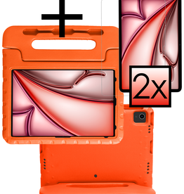 NoXx NoXx iPad Air 6 (13 inch) Kinderhoes Met 2x Screenprotector - Oranje