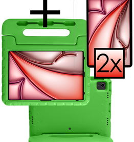 NoXx NoXx iPad Air 6 (13 inch) Kinderhoes Met 2x Screenprotector - Groen