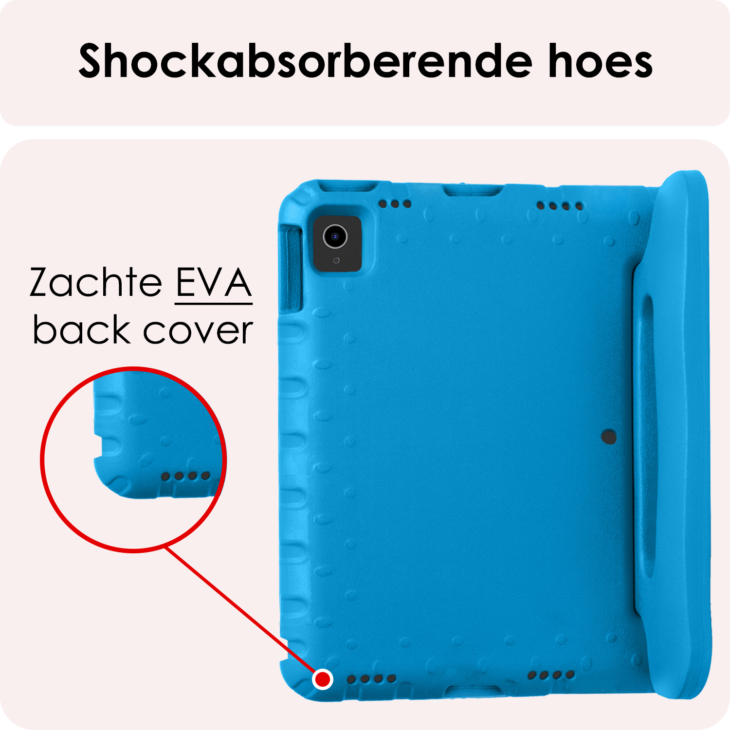 NoXx iPad Air 2024 Hoes Kinder Hoesje Kids Case Cover Kids Proof Met 2x Screenprotector - iPad Air 6 (13 inch) Kinder Hoes - Licht Blauw