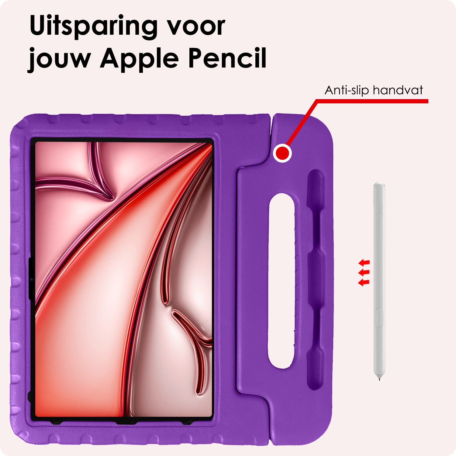 NoXx iPad Air 2024 Hoes Kinder Hoesje Kids Case Cover Kids Proof Met Screenprotector - iPad Air 6 (13 inch) Kinder Hoes - Paars