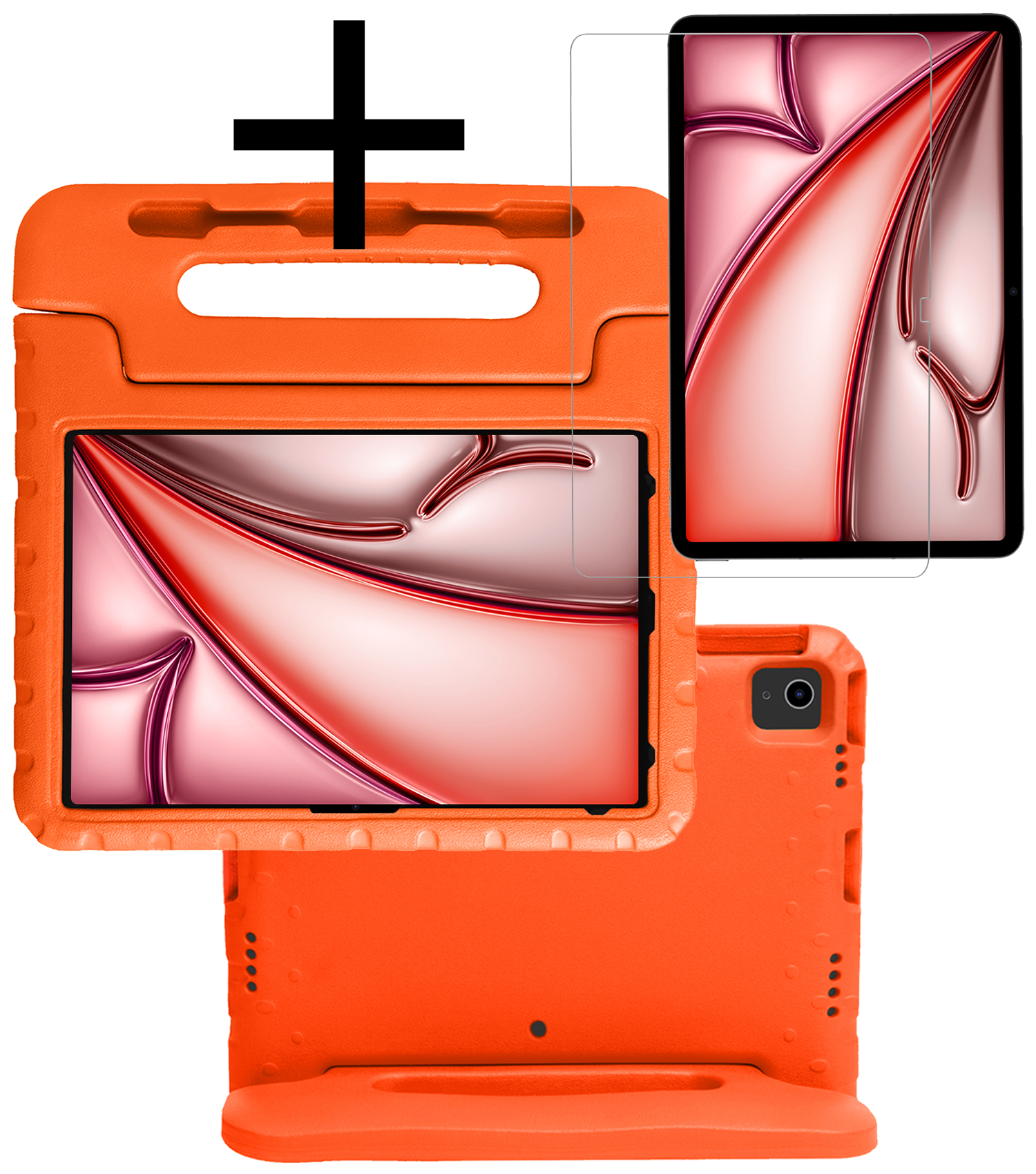 NoXx iPad Air 2024 Hoes Kinder Hoesje Kids Case Cover Kids Proof Met Screenprotector - iPad Air 6 (13 inch) Kinder Hoes - Oranje