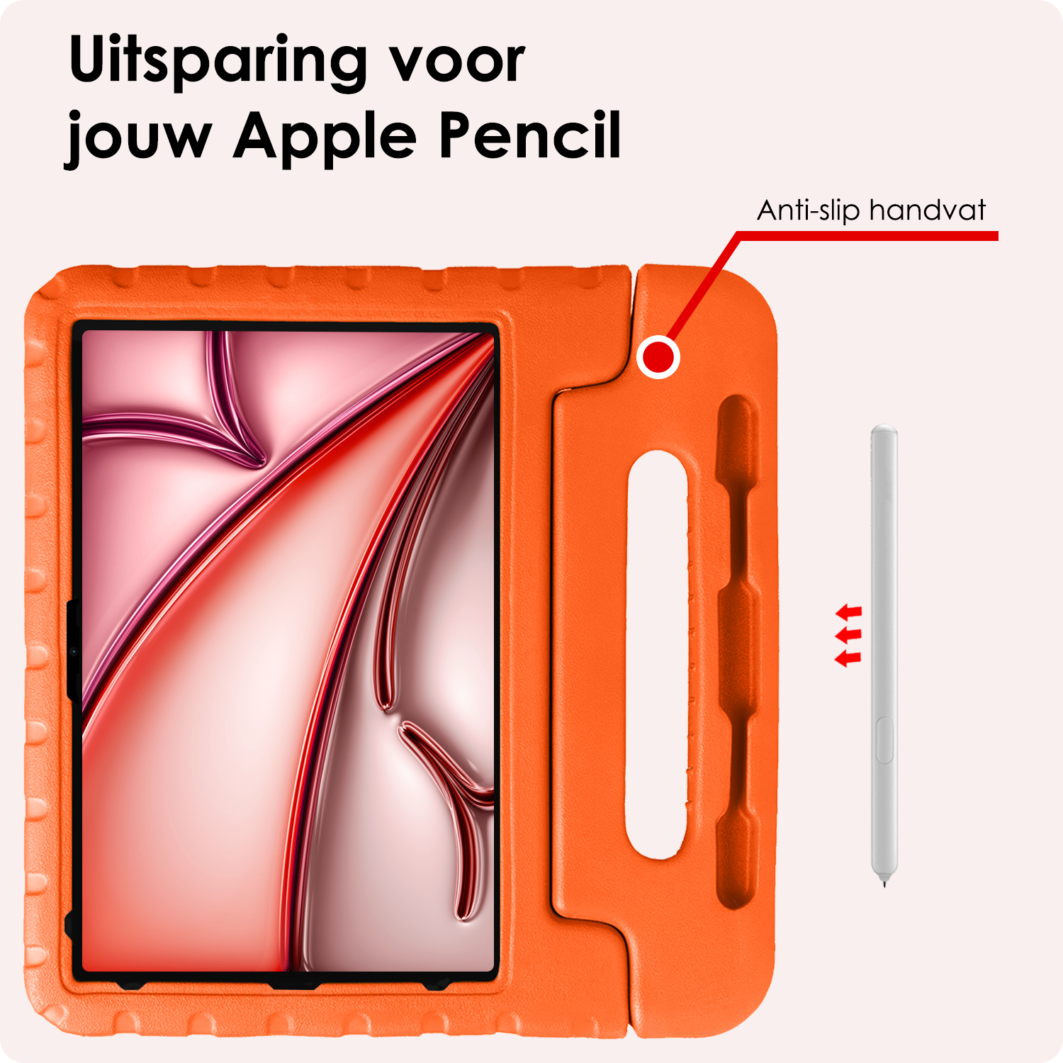 NoXx iPad Air 2024 Hoes Kinder Hoesje Kids Case Cover Kids Proof Met Screenprotector - iPad Air 6 (13 inch) Kinder Hoes - Oranje