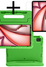 NoXx iPad Air 2024 Hoes Kinder Hoesje Kids Case Cover Kids Proof Met Screenprotector - iPad Air 6 (13 inch) Kinder Hoes - Groen