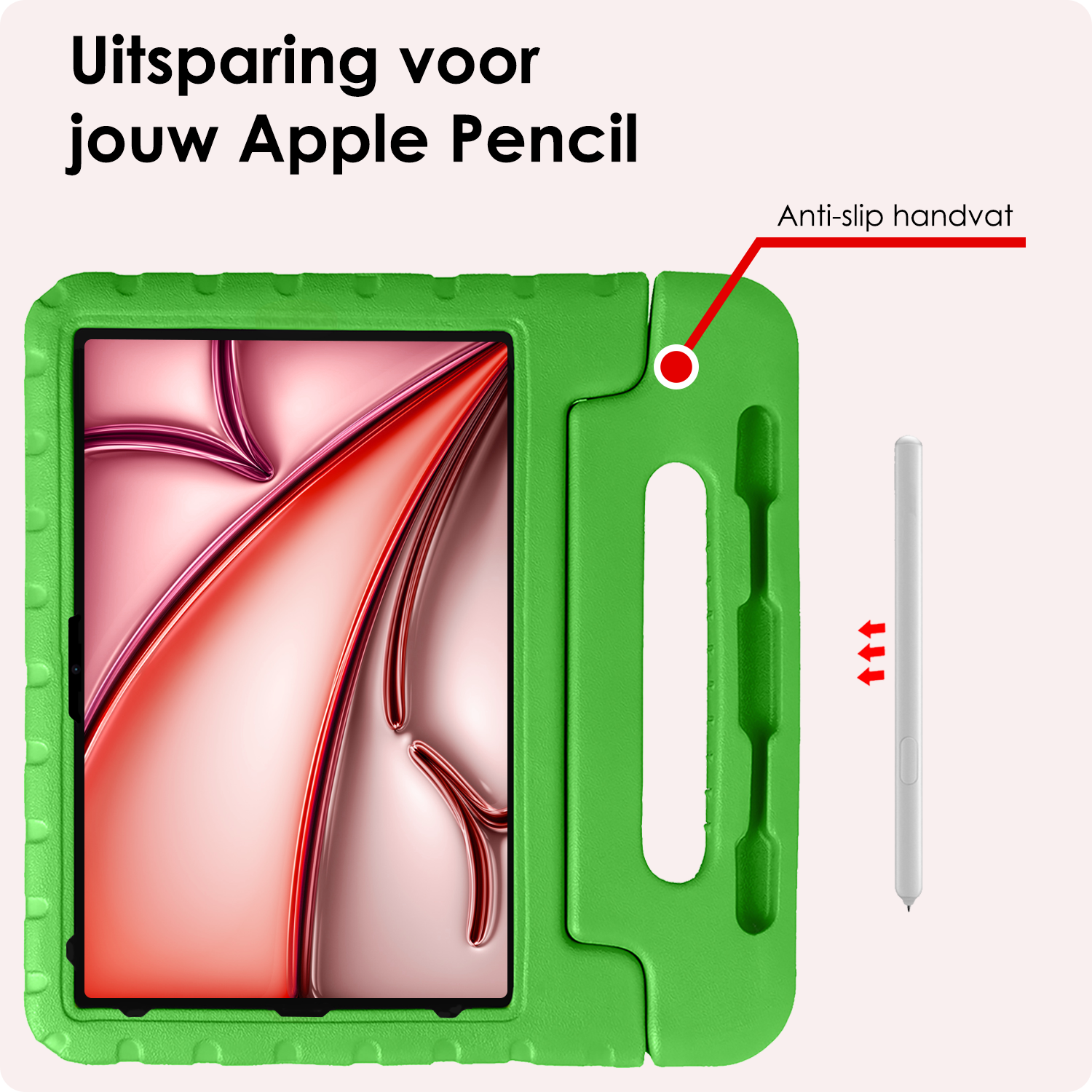 NoXx iPad Air 2024 Hoes Kinder Hoesje Kids Case Cover Kids Proof Met Screenprotector - iPad Air 6 (13 inch) Kinder Hoes - Groen