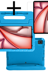 NoXx iPad Air 2024 Hoes Kinder Hoesje Kids Case Cover Kids Proof Met Screenprotector - iPad Air 6 (13 inch) Kinder Hoes - Licht Blauw