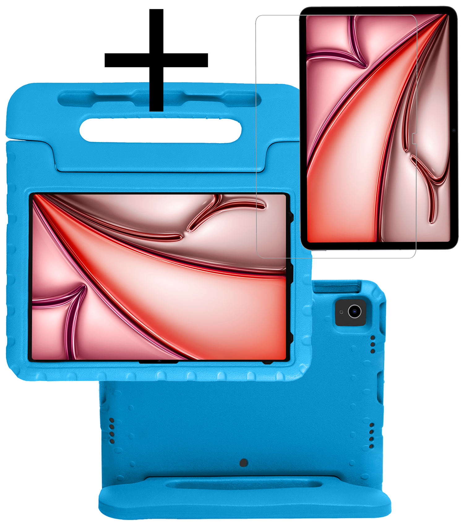 NoXx iPad Air 2024 Hoes Kinder Hoesje Kids Case Cover Kids Proof Met Screenprotector - iPad Air 6 (13 inch) Kinder Hoes - Licht Blauw