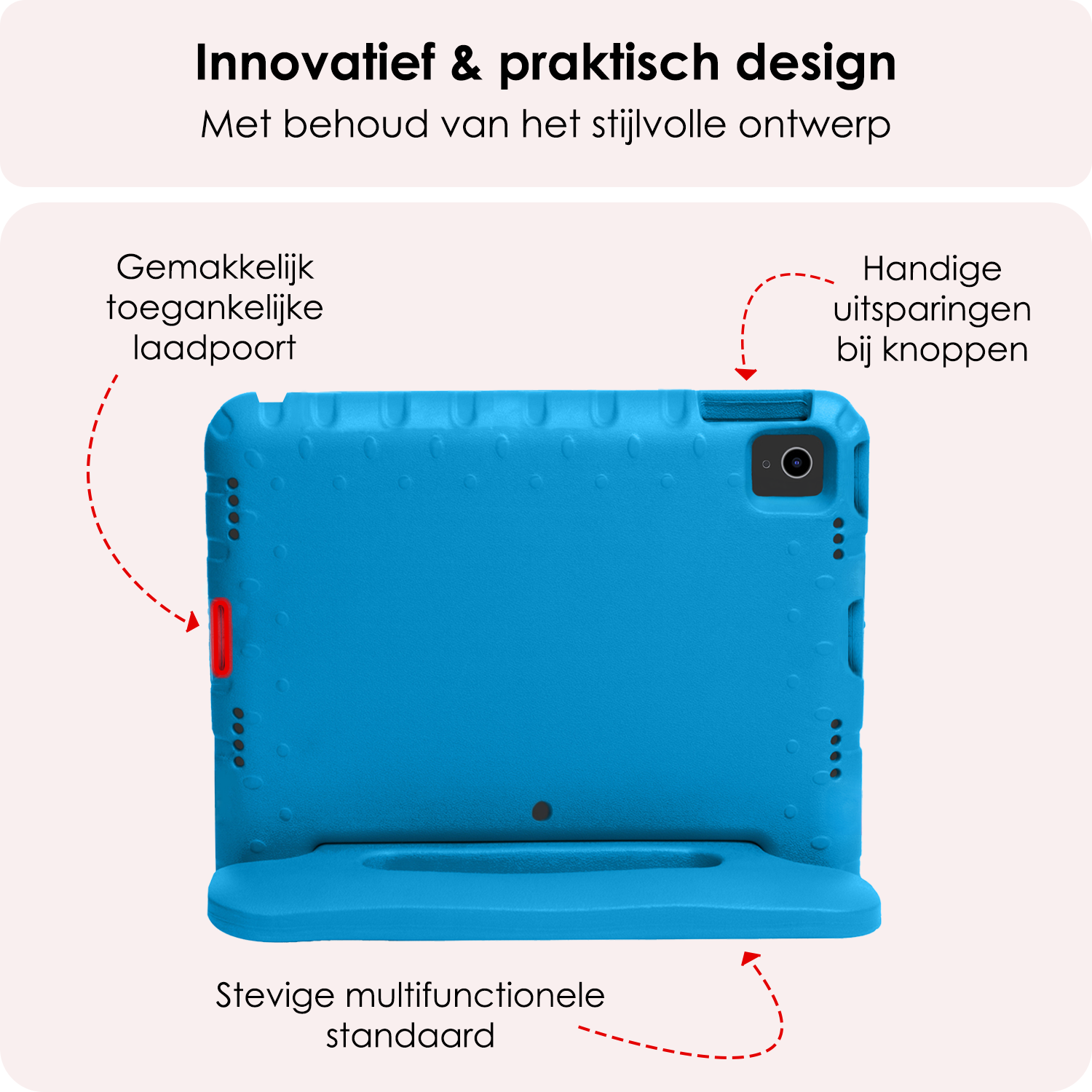 NoXx iPad Air 2024 Hoes Kinder Hoesje Kids Case Cover Kids Proof Met Screenprotector - iPad Air 6 (13 inch) Kinder Hoes - Licht Blauw