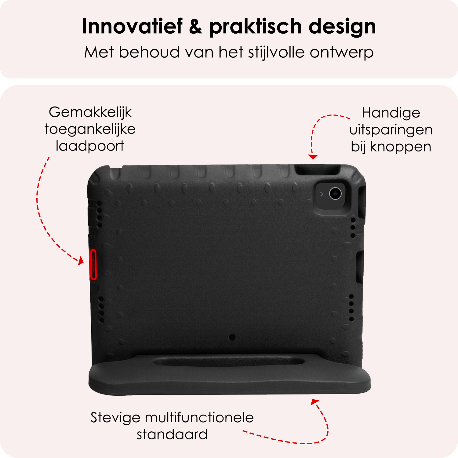 NoXx iPad Air 2024 Hoes Kinder Hoesje Kids Case Cover Kids Proof - iPad Air 6 (13 inch) Kinder Hoes - Zwart