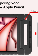 NoXx iPad Air 2024 Hoes Kinder Hoesje Kids Case Cover Kids Proof - iPad Air 6 (13 inch) Kinder Hoes - Zwart