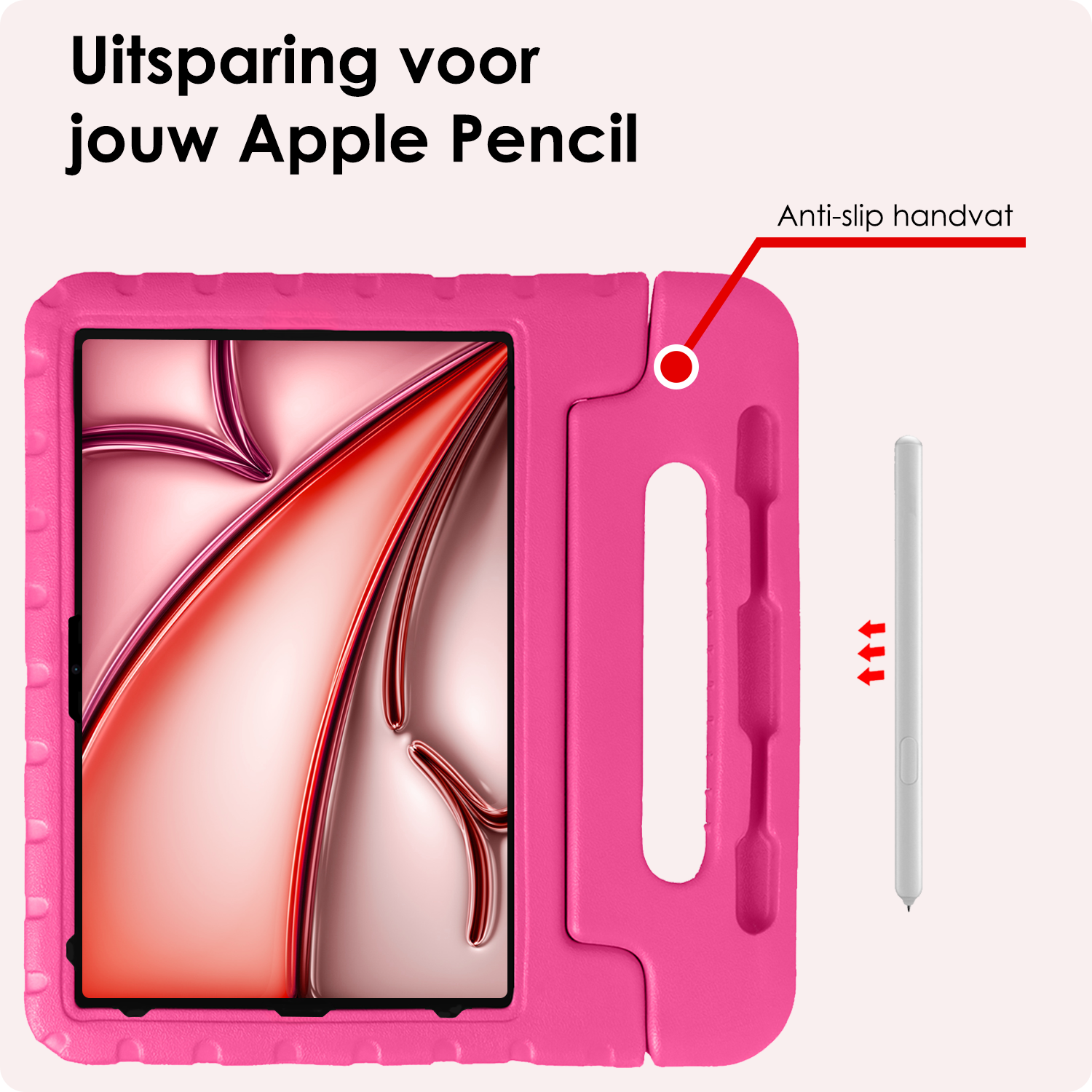 NoXx iPad Air 2024 Hoes Kinder Hoesje Kids Case Cover Kids Proof - iPad Air 6 (13 inch) Kinder Hoes - Roze