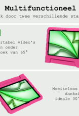 BASEY. iPad Air 2024 Hoes Kinder Hoesje Kids Case Cover Kids Proof Met 2x Screenprotector - iPad Air 6 (13 inch) Kinder Hoes - Roze