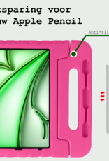BASEY. iPad Air 2024 Hoes Kinder Hoesje Kids Case Cover Kids Proof Met 2x Screenprotector - iPad Air 6 (13 inch) Kinder Hoes - Roze