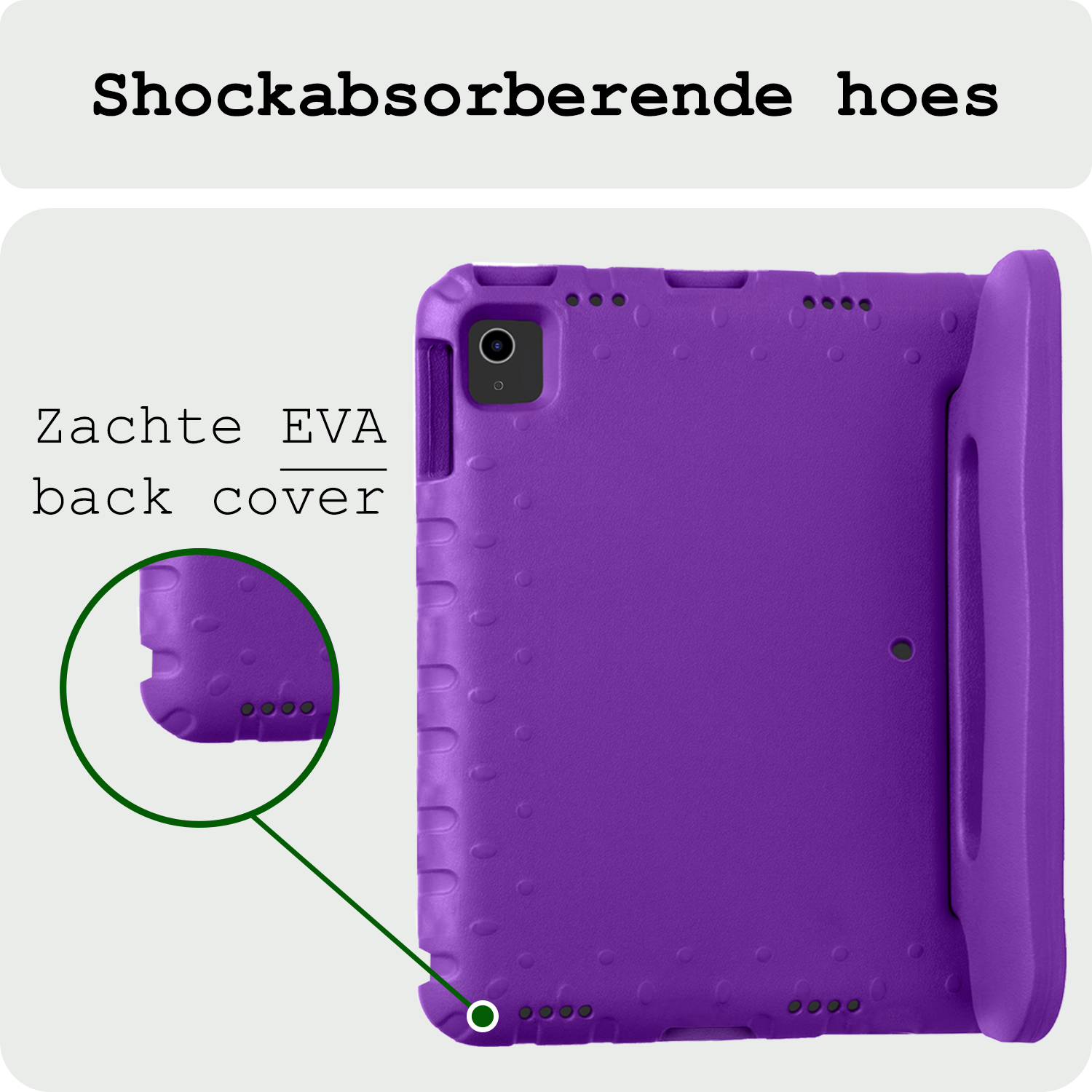 BASEY. iPad Air 2024 Hoes Kinder Hoesje Kids Case Cover Kids Proof Met 2x Screenprotector - iPad Air 6 (13 inch) Kinder Hoes - Paars