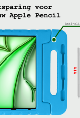 BASEY. iPad Air 2024 Hoes Kinder Hoesje Kids Case Cover Kids Proof Met 2x Screenprotector - iPad Air 6 (13 inch) Kinder Hoes - Licht Blauw