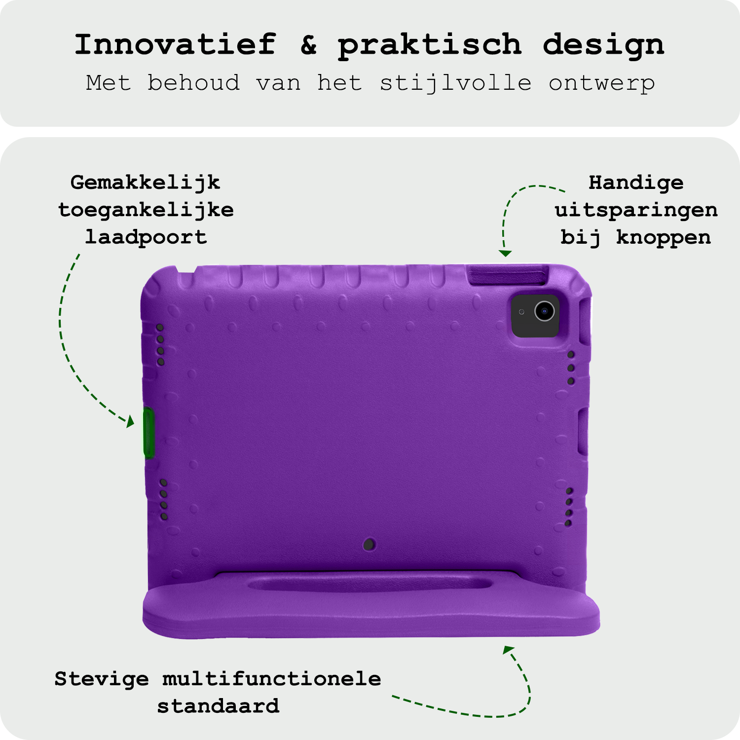 BASEY. iPad Air 2024 Hoes Kinder Hoesje Kids Case Cover Kids Proof Met Screenprotector - iPad Air 6 (13 inch) Kinder Hoes - Paars