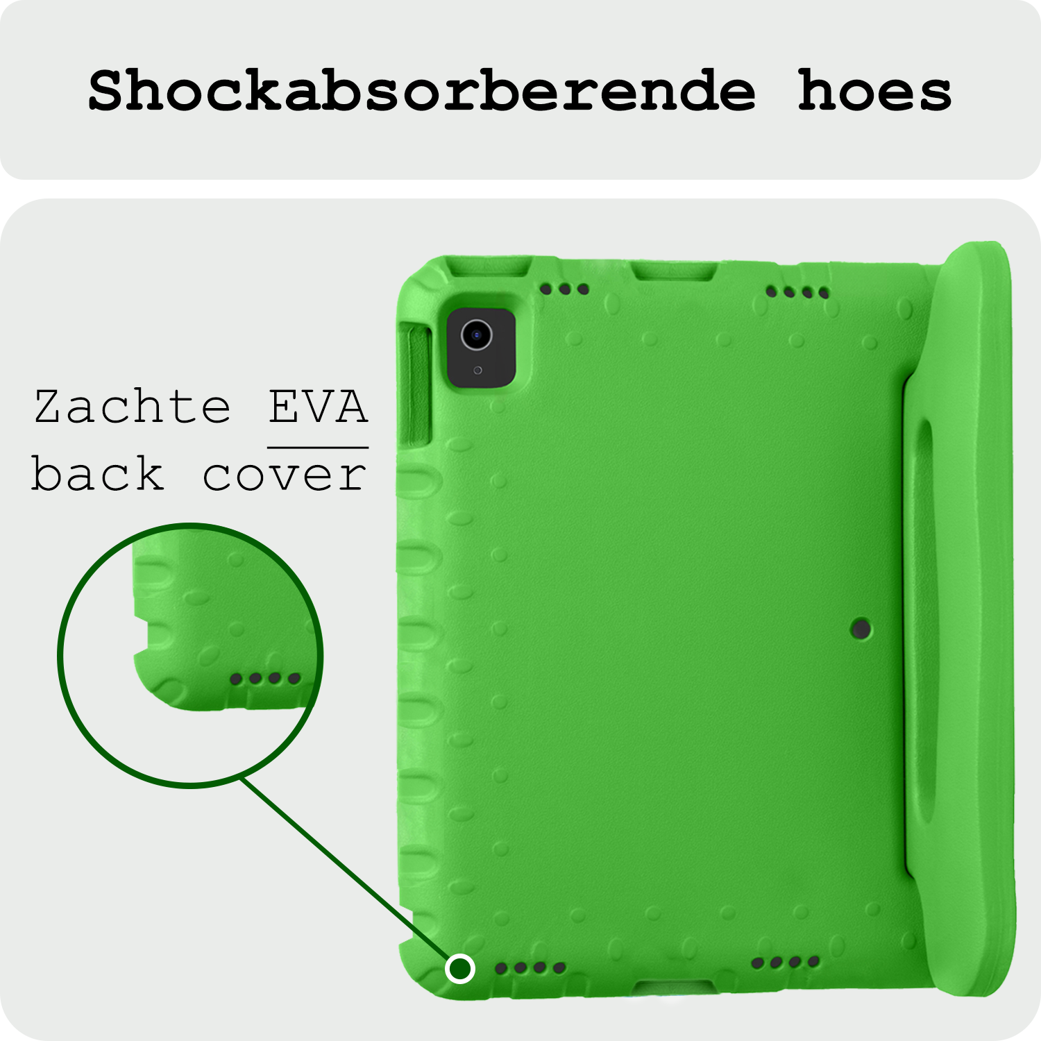 BASEY. iPad Air 2024 Hoes Kinder Hoesje Kids Case Cover Kids Proof Met Screenprotector - iPad Air 6 (13 inch) Kinder Hoes - Groen