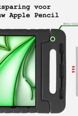 BASEY. iPad Air 2024 Hoes Kinder Hoesje Kids Case Cover Kids Proof - iPad Air 6 (13 inch) Kinder Hoes - Zwart