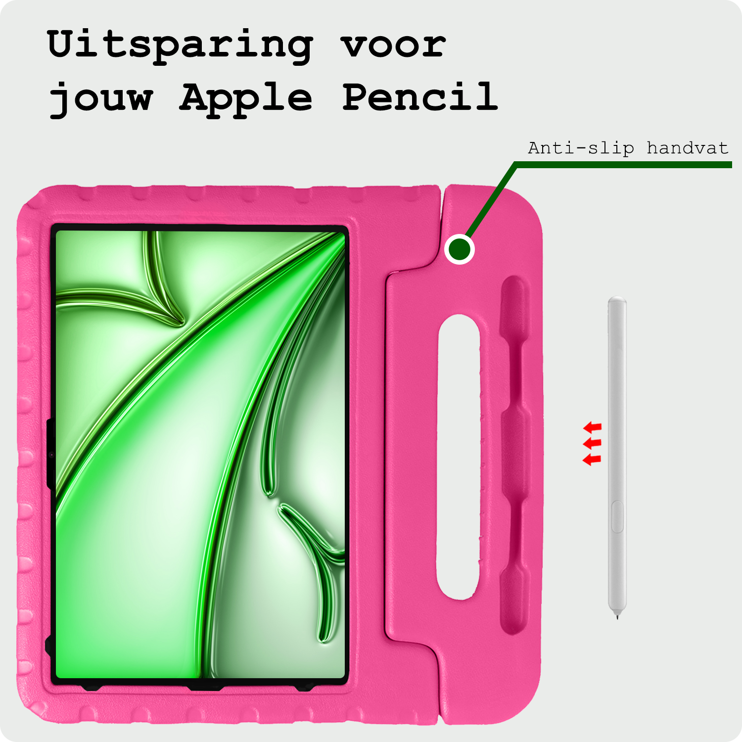 BASEY. iPad Air 2024 Hoes Kinder Hoesje Kids Case Cover Kids Proof - iPad Air 6 (13 inch) Kinder Hoes - Roze