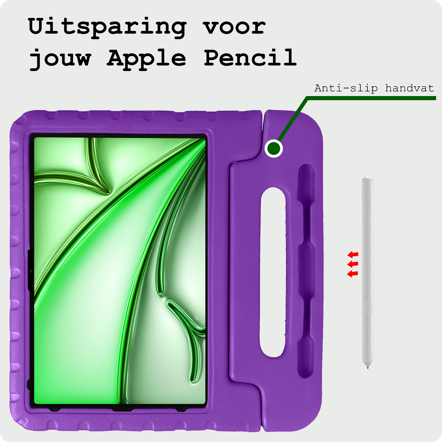 BASEY. iPad Air 2024 Hoes Kinder Hoesje Kids Case Cover Kids Proof - iPad Air 6 (13 inch) Kinder Hoes - Paars