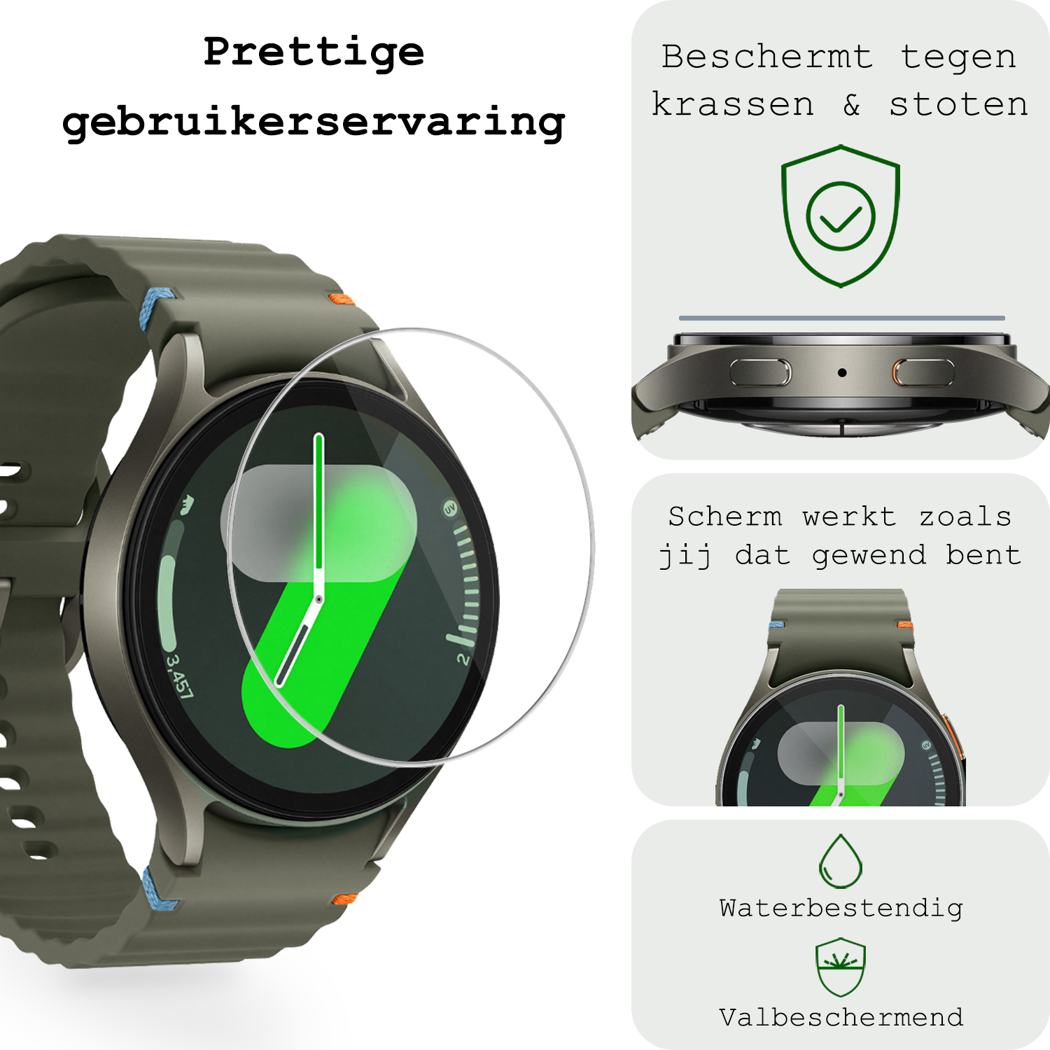 BASEY. Screenprotector Geschikt voor Samsung Watch 7 40 mm Screenprotector Glas Gehard Screen Cover - Screen Protector Geschikt voor Samsung Galaxy Watch 7 (40 mm) Screenprotector Tempered Glass