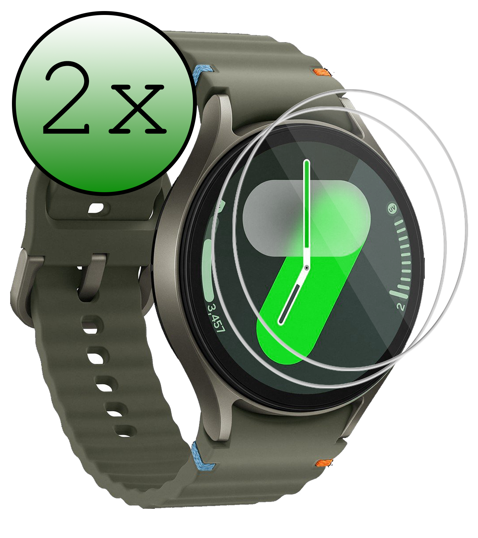 BASEY. Screenprotector Geschikt voor Samsung Watch 7 44 mm Screenprotector Glas Gehard Screen Cover - Screen Protector Geschikt voor Samsung Galaxy Watch 7 (44 mm) Screenprotector Tempered Glass - 2 PACK